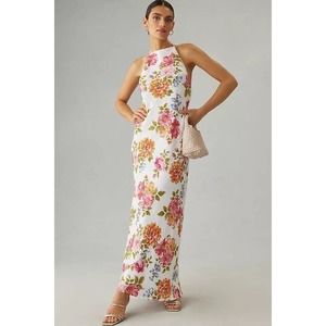 NWOT Reformation Selia Floral Linen Halter Maxi Dress in Giverny